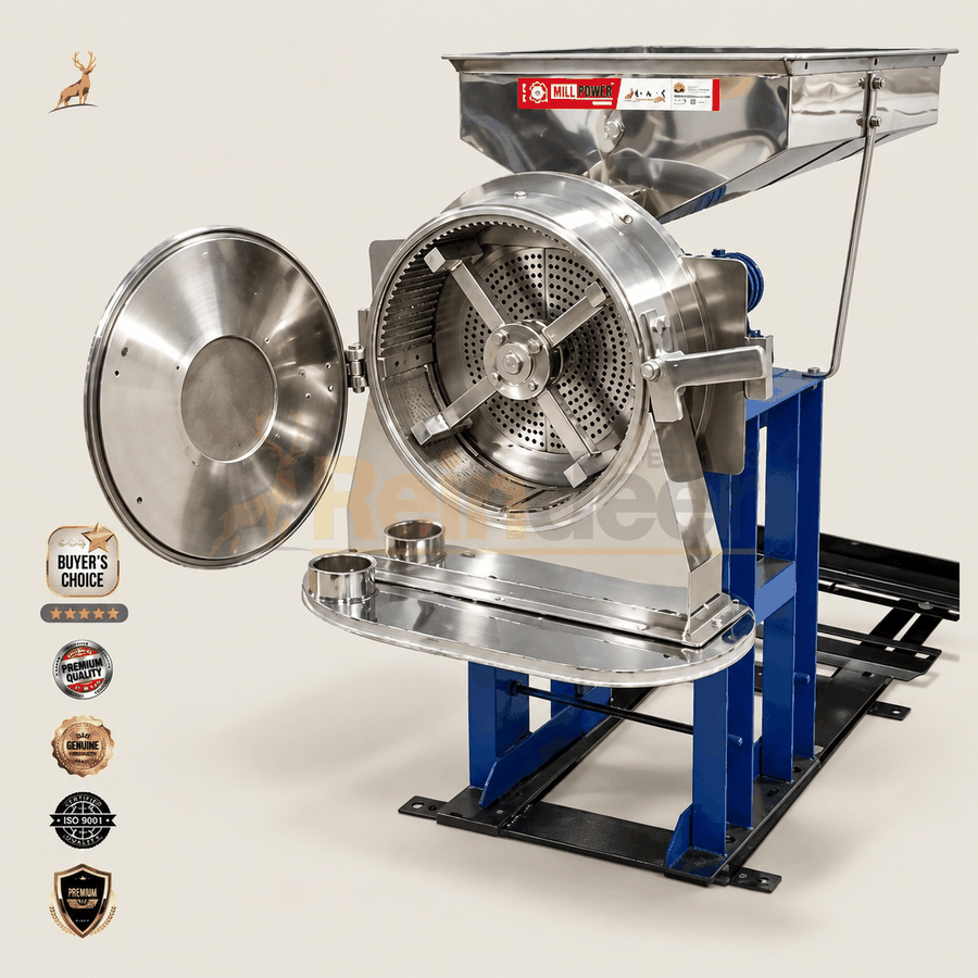 7.5 hp అట్టా చక్కి - సైడ్ వ్యూ - రెయిన్డీర్ మెషినరీ